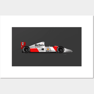 Ayrton Senna's McLaren Honda MP4/6 Illustration Posters and Art